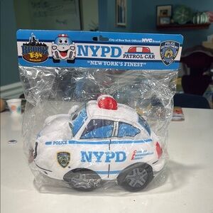 NYPD Patrol Car Plush Toy - White and Blue